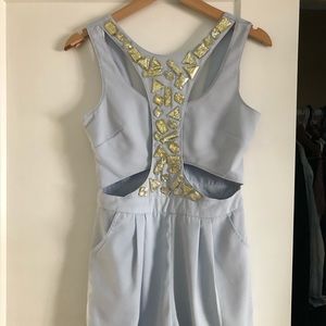 Baby blue Playsuit with cutouts